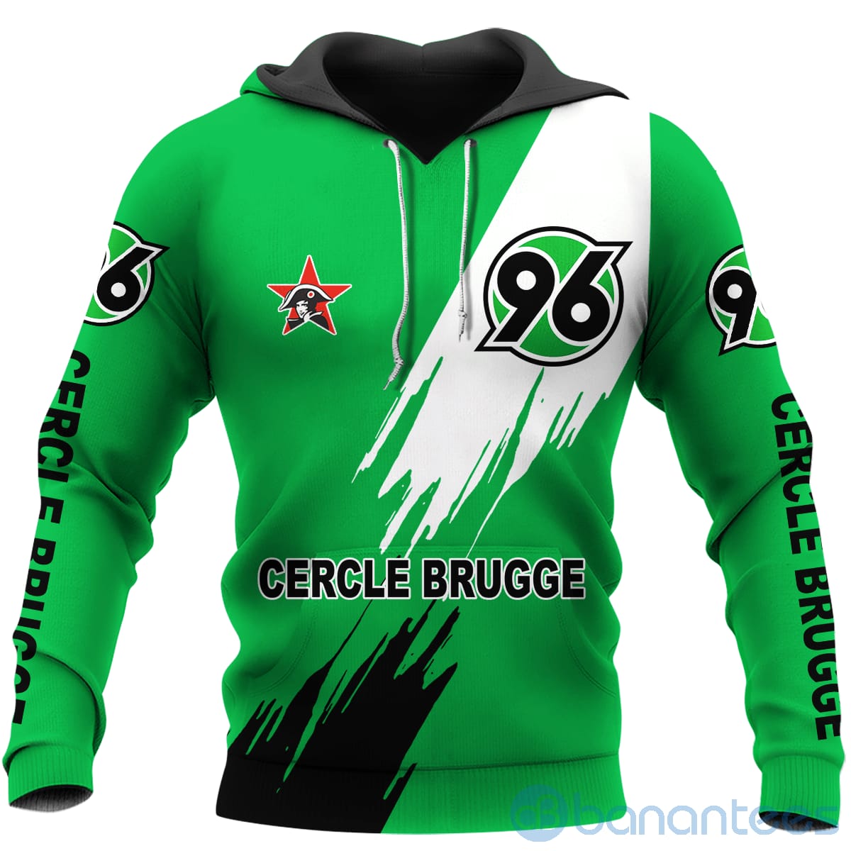 Cercle Brugge Green All Over Printed Hoodies Zip Hoodies