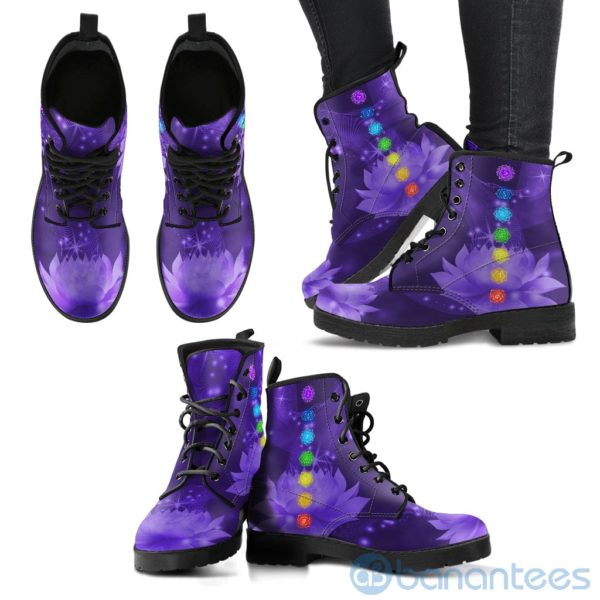 Chakra Lotus Colorful Leather Boots Product Photo