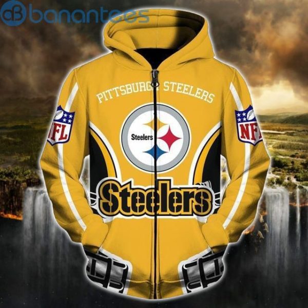 Cheap Price NFL Hoodies Pittsburgh Steelers All Over Printed 3D Hoodie Zip Hoodie Product Photo