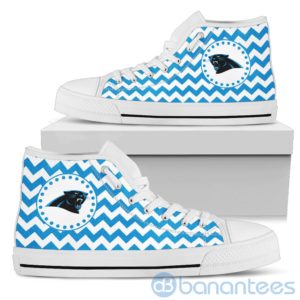 Chevron Striped Carolina Panthers High Top Shoes Product Photo