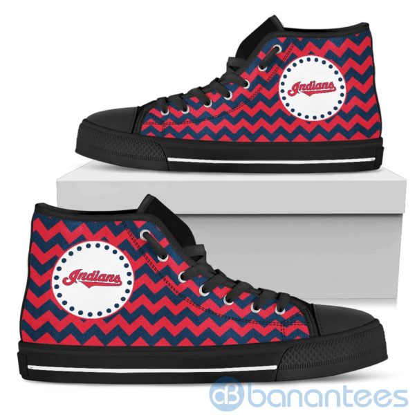 Chevron Striped Cleveland Indians High Top Shoes Product Photo