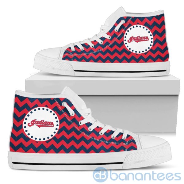 Chevron Striped Cleveland Indians High Top Shoes Product Photo