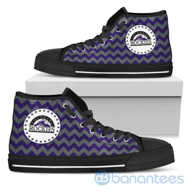 Chevron Striped Colorado Rockies High Top Shoes Product Photo