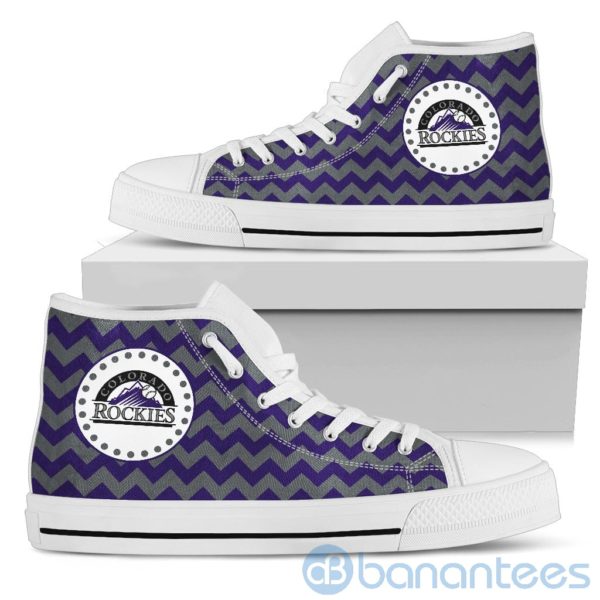 Chevron Striped Colorado Rockies High Top Shoes Product Photo