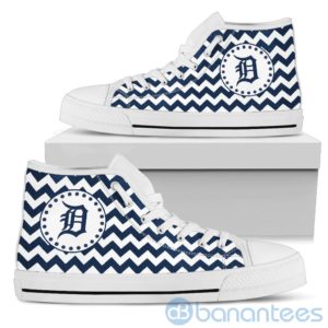 Chevron Striped Detroit Tigers High Top Shoes Product Photo