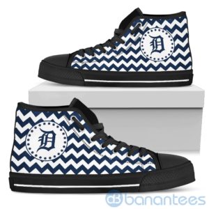 Chevron Striped Detroit Tigers High Top Shoes Product Photo