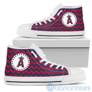 Chevron Striped Los Angeles Angels High Top Shoes Product Photo