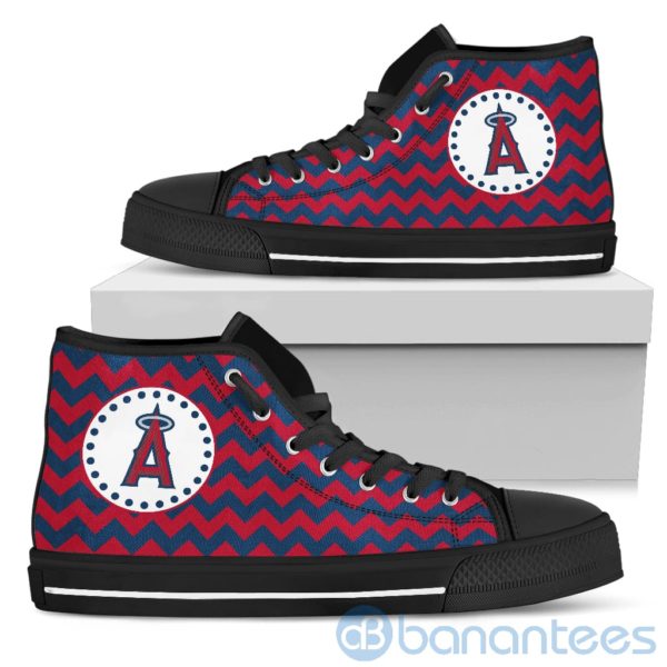 Chevron Striped Los Angeles Angels High Top Shoes Product Photo