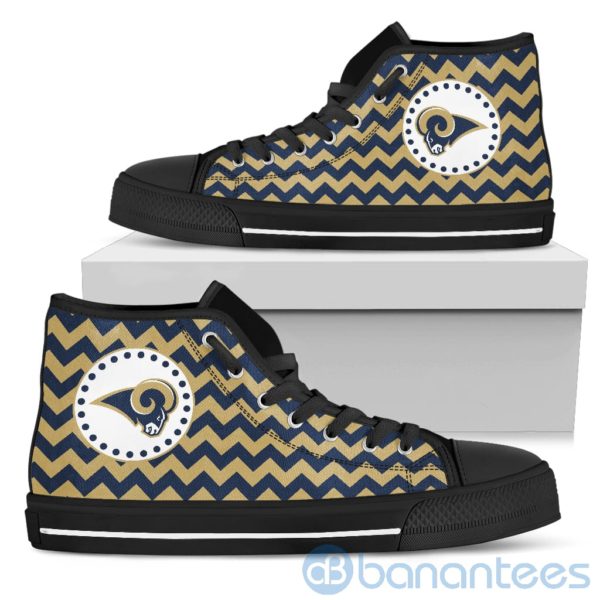 Chevron Striped Los Angeles Rams High Top Shoes Product Photo