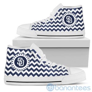 Chevron Striped San Diego Padres High Top Shoes Product Photo