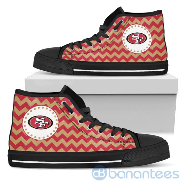 Chevron Striped San Francisco 49ers High Top Shoes Product Photo