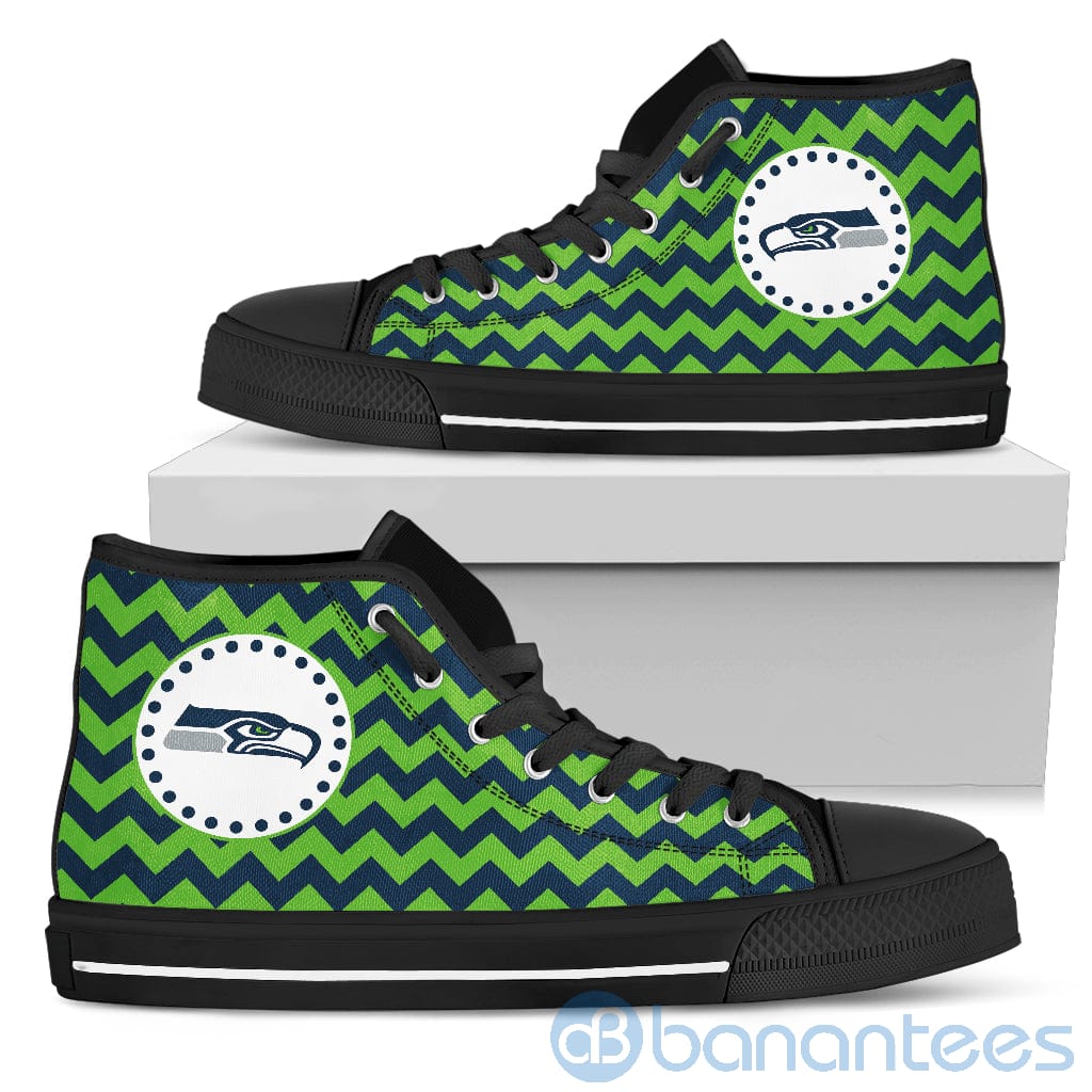 Chevron Striped Seattle Seahawks High Top Shoes