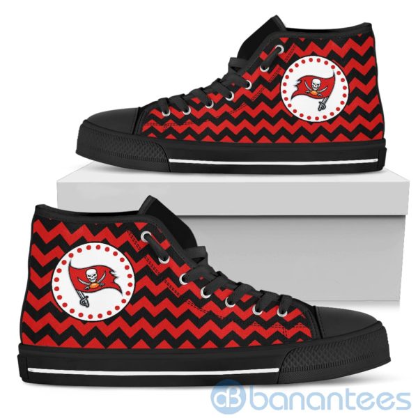 Chevron Striped Tampa Bay Buccaneers High Top Shoes Product Photo