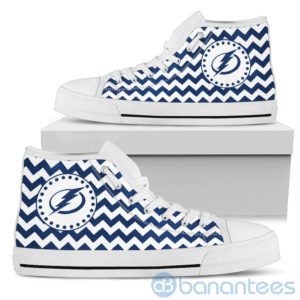 Chevron Striped Tampa Bay Lightning High Top Shoes Product Photo
