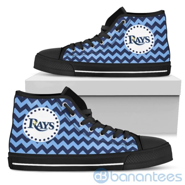 Chevron Striped Tampa Bay Rays High Top Shoes Product Photo