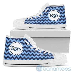 Chevron Striped Tampa Bay Rays High Top Shoes Product Photo