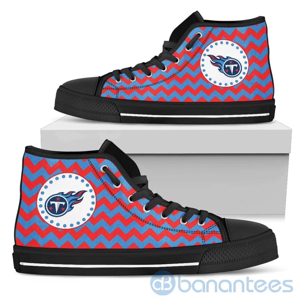 Chevron Striped Tennessee Titans High Top Shoes
