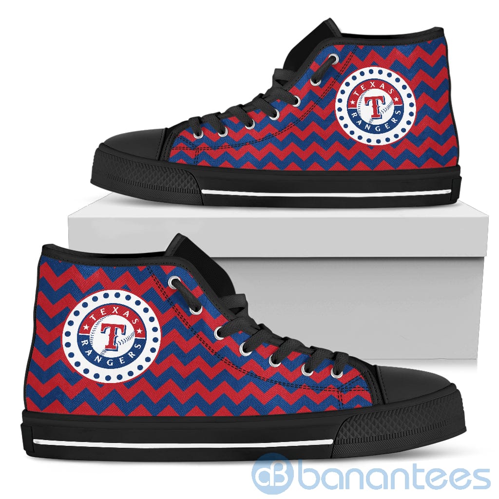Chevron Striped Texas Rangers High Top Shoes