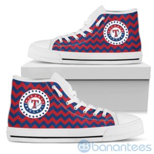 Chevron Striped Texas Rangers High Top Shoes Product Photo