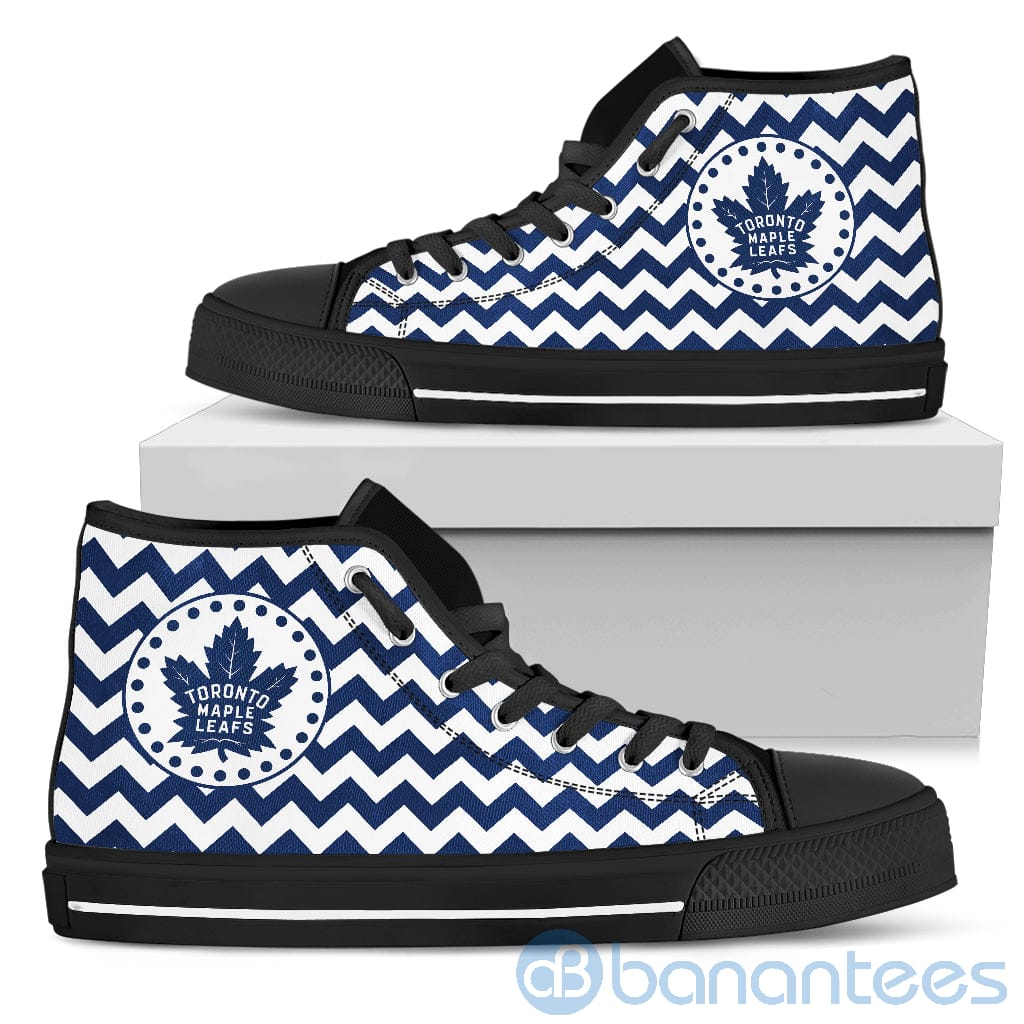 Chevron Striped Toronto Maple Leafs High Top Shoes