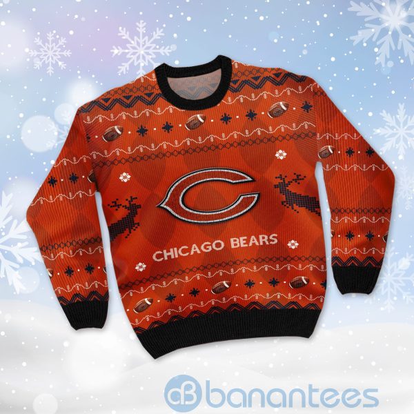 Chicago Bears American Football Black Ugly Christmas 3D Sweater Product Photo