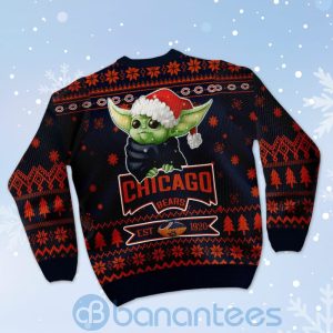 Chicago Bears Cute Baby Yoda Grogu Ugly Christmas 3D Sweater Product Photo