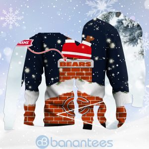 Chicago Bears Football Team Logo Symbol Santa Claus Custom Name Christmas 3D Sweater Product Photo