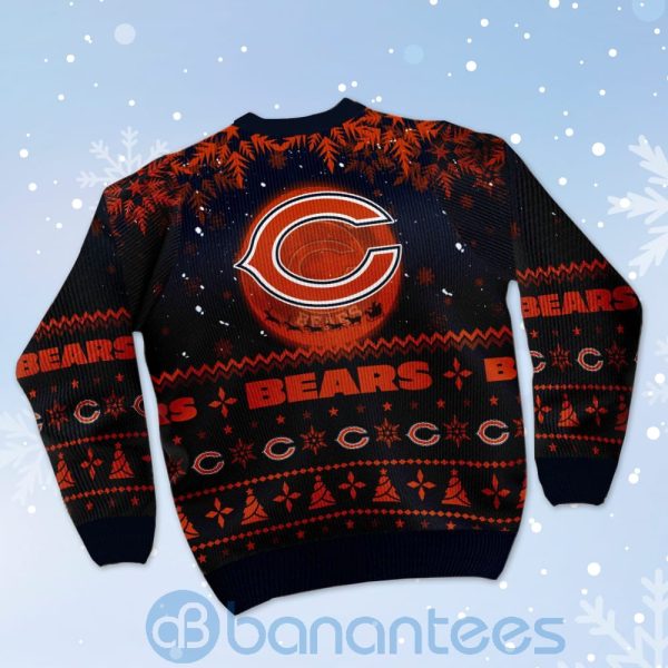 Chicago Bears Santa Claus In The Moon Ugly Christmas 3D Sweater Product Photo