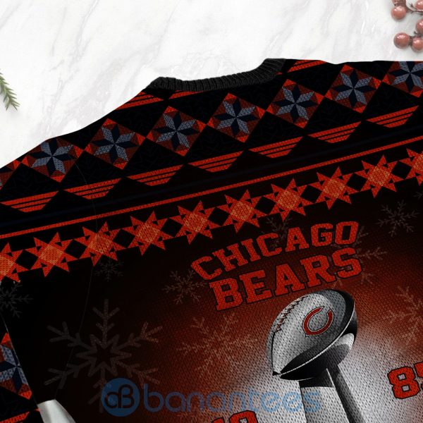 Chicago Bears Super Bowl Champions Cup Ugly Christmas 3D Sweater Product Photo