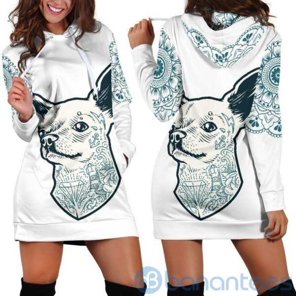 Chihuahua White Hoodie Dress For Women Product Photo