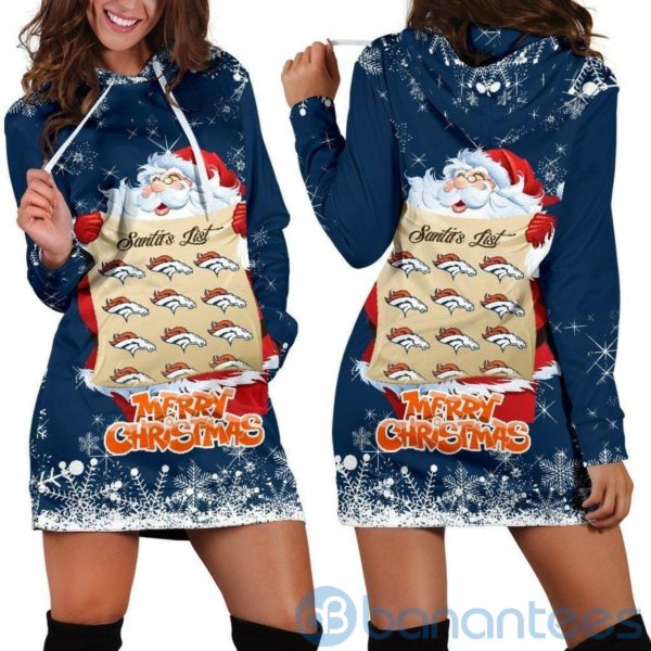 Christmas Denver Broncos Hoodie Dress For Women Product Photo
