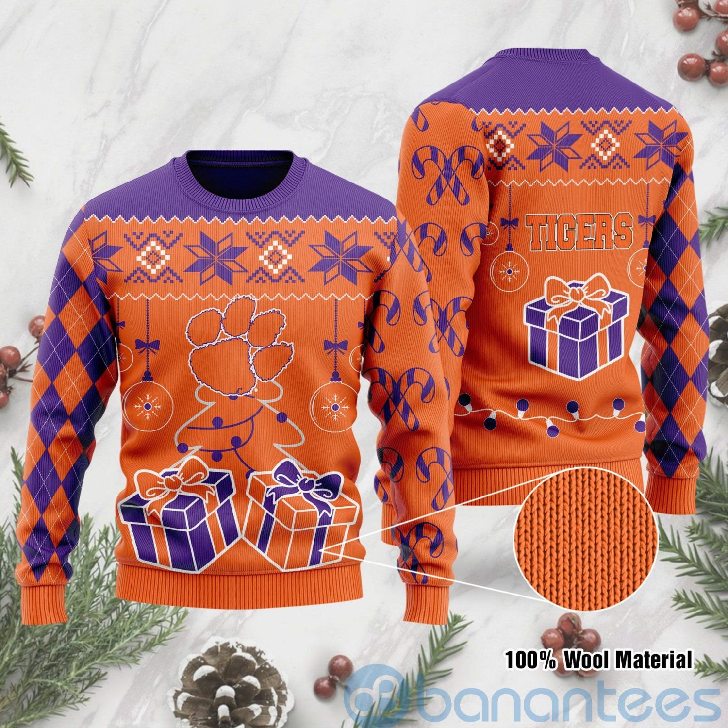 Christmas Gift Clemson Tigers Funny Ugly Christmas 3D Sweater