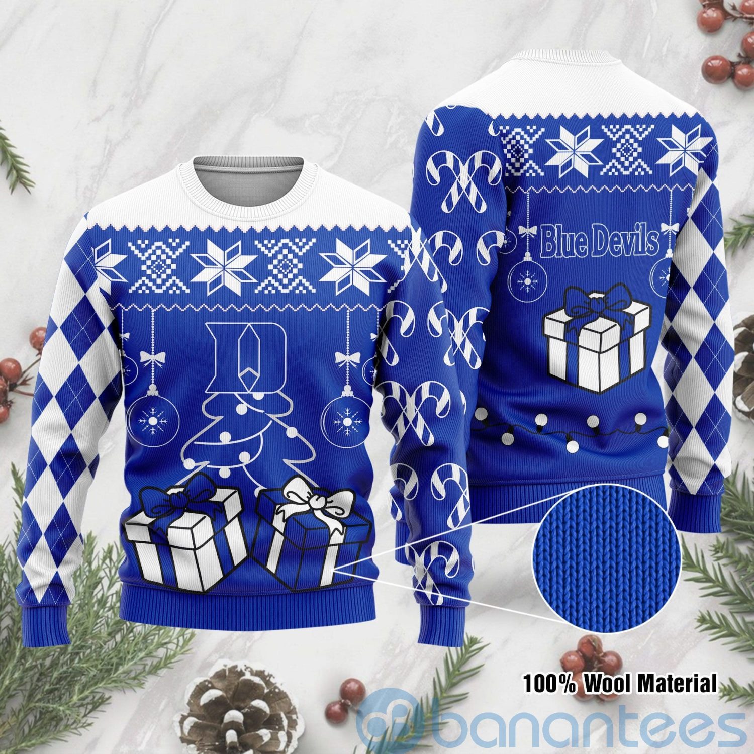 Christmas Gift Duke Blue Devils Funny Ugly Christmas 3D Sweater