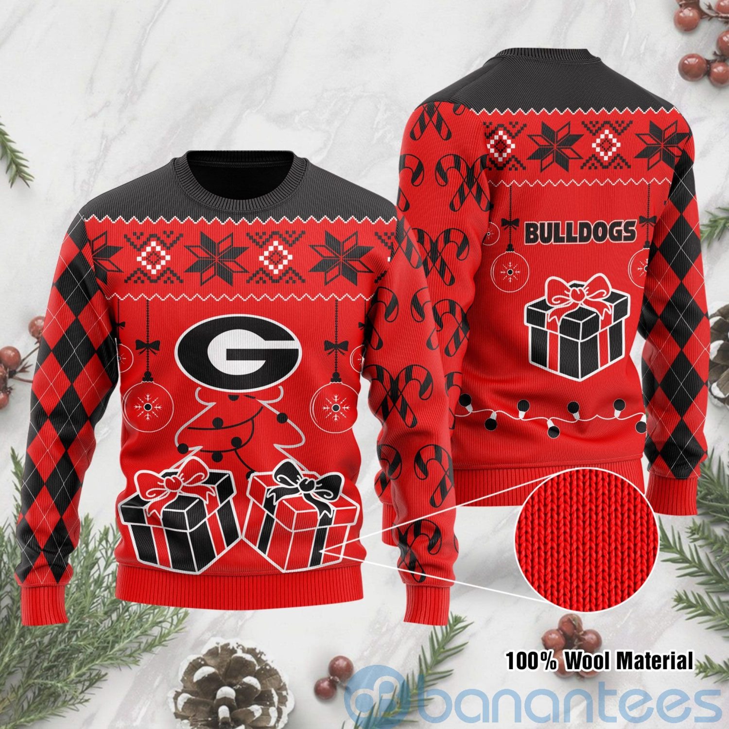 Christmas Gift Georgia Bulldogs Funny Ugly Christmas 3D Sweater