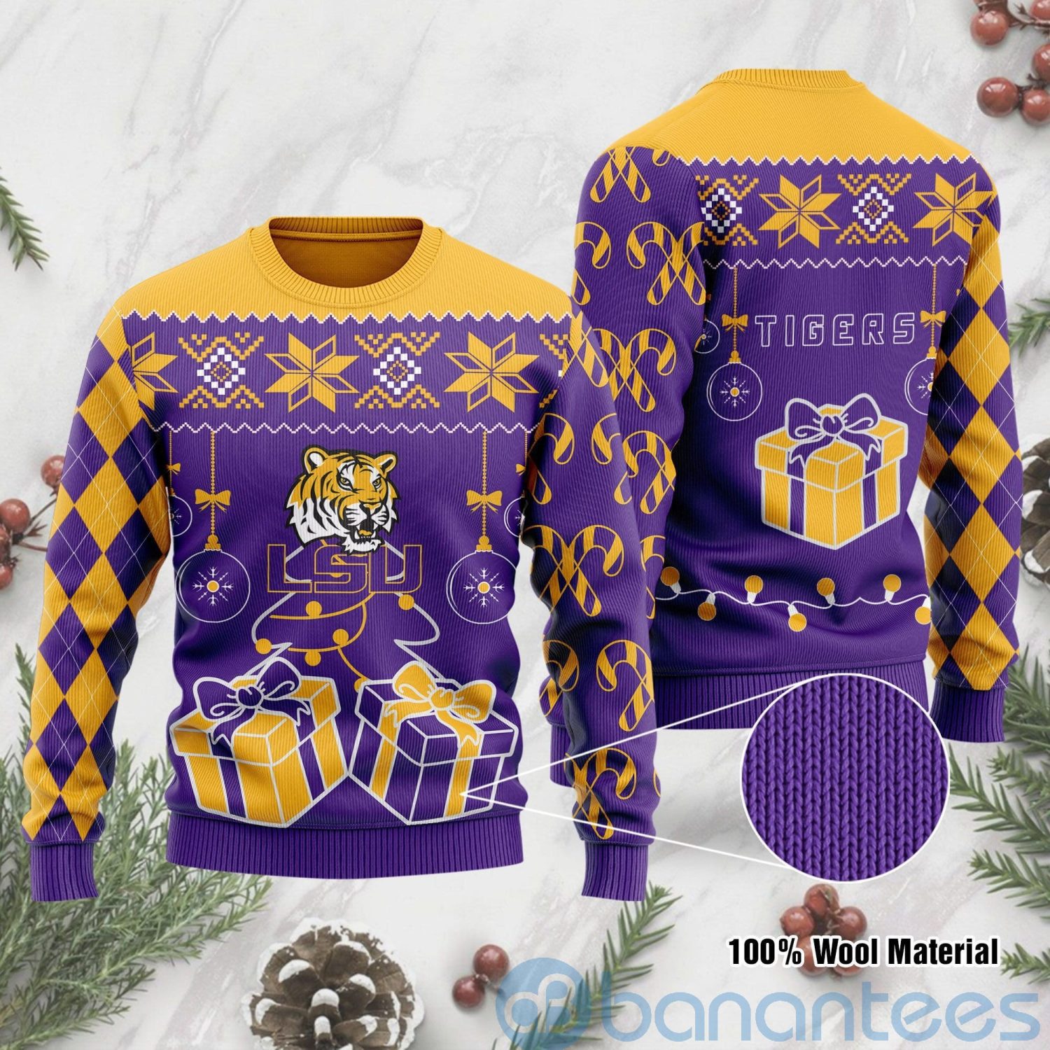 Christmas Gift LSU Tigers Funny Ugly Christmas 3D Sweater