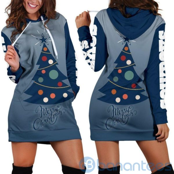 Christmas Tree Dallas Cowboys Hoodie Dress For Women Product Photo