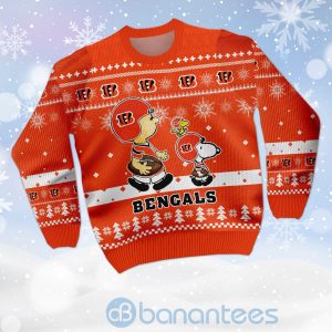 Cincinnati Bengals Funny Charlie Brown Peanuts Snoopy Ugly Christmas 3D Sweater Product Photo