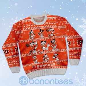 Cincinnati Bengals Mickey Mouse Ugly Christmas 3D Sweater Product Photo