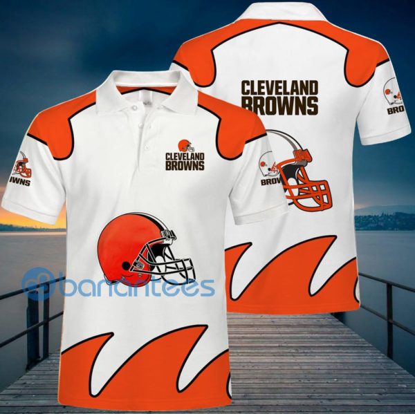 Cleveland Browns White Polo Shirt For Men Product Photo