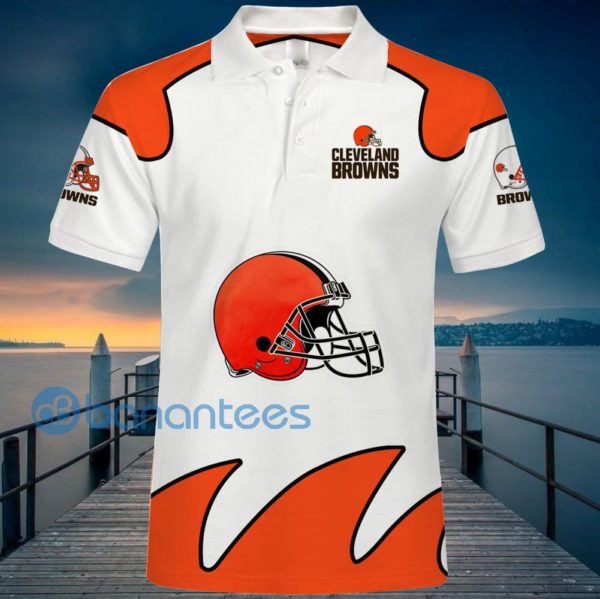 Cleveland Browns White Polo Shirt For Men Product Photo