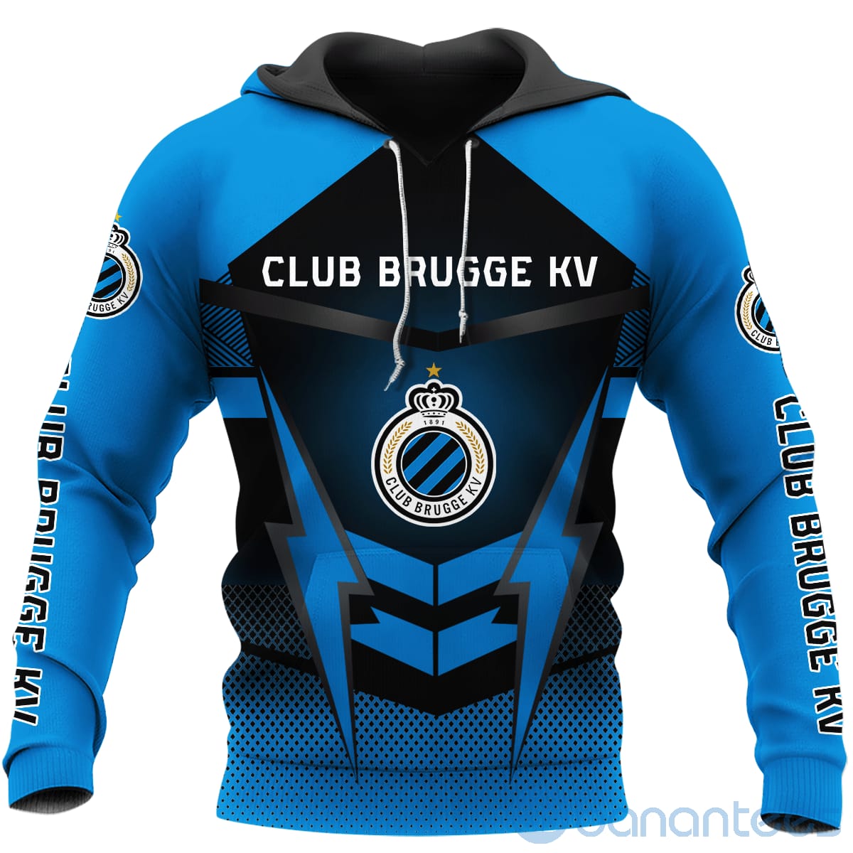 Club Brugge Team All Over Printed Hoodies Zip Hoodies