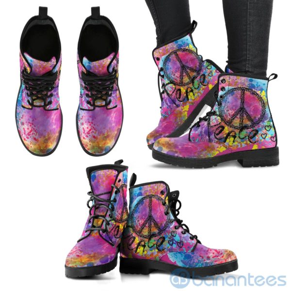 Colorful Peace Best Gift Leather Boots Product Photo