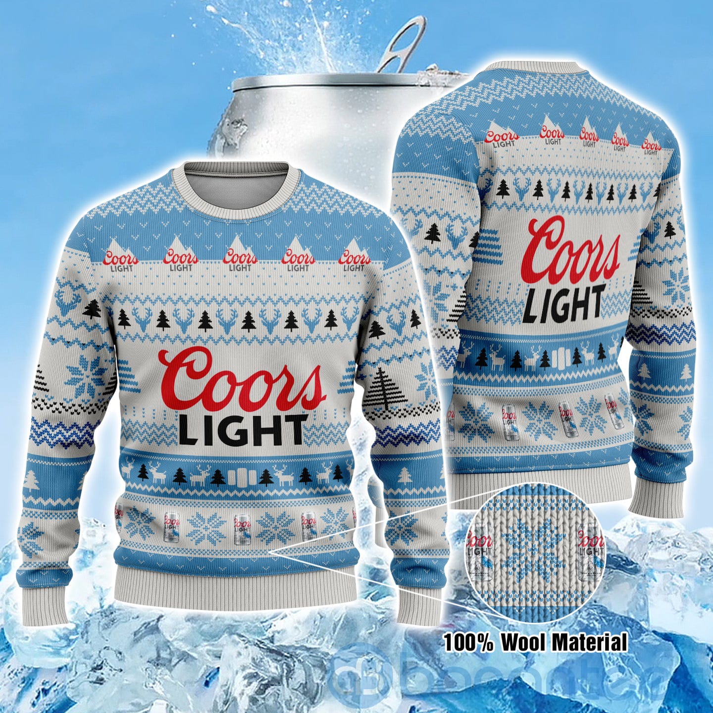 Coors Light Beer Ugly Christmas All Over Printed 3D Shirt