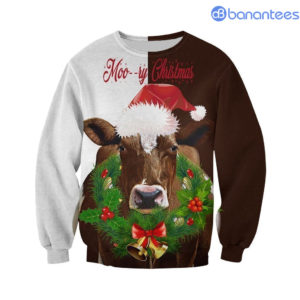Cow Moo Ry Christmas All Over Printed 3D Shirts - 3D Sweatshirt - White
