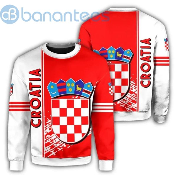 Croatia Coat Of Arms Quarter Style Red And White All Over Printed 3D Sweatshirt Product Photo