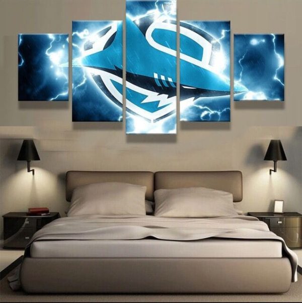Cronulla Sutherland Sharks Wall Art Thunder For Living Room Product Photo