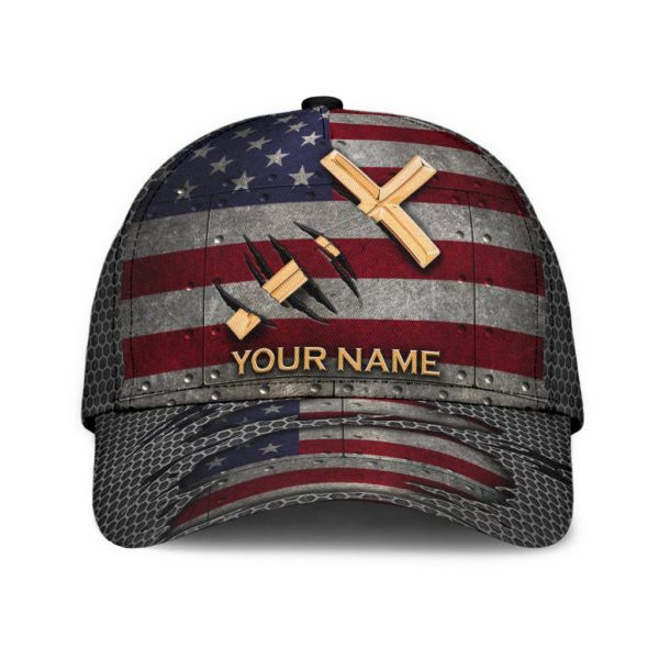Custom Jesus American Flag All Over Printed 3D Cap Product Photo