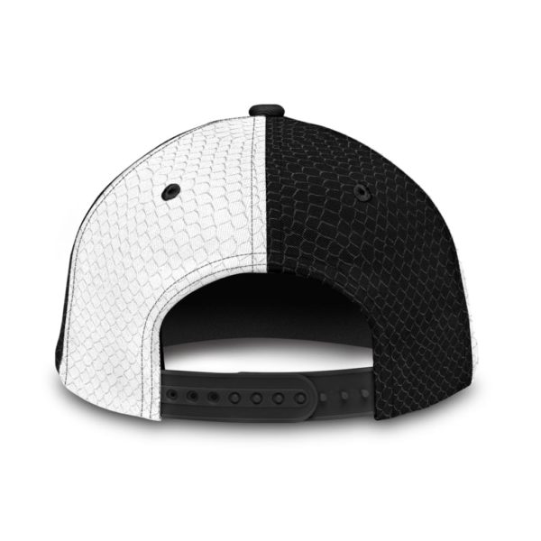 Custom Name Black And White Rooster Printed 3D Cap Product Photo