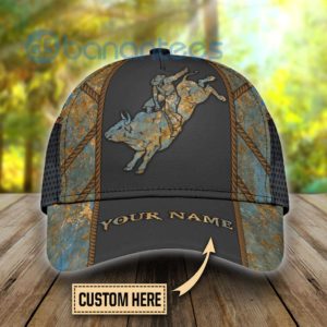 Custom Name Bull Riding All Over Printed 3D Cap Product Photo