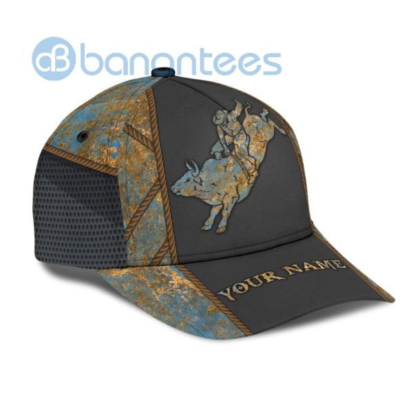 Custom Name Bull Riding All Over Printed 3D Cap Product Photo